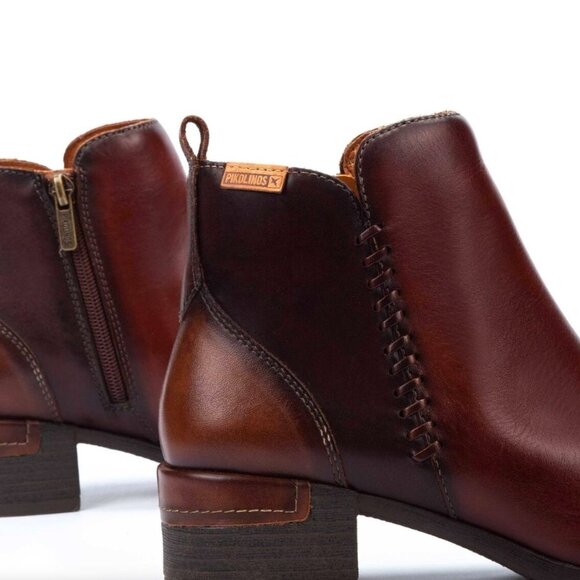 Pikolinos Malaga Cognac Leather Ankle  Boot Bootie Women's Size 39 NEW Side Zip - Picture 1 of 9